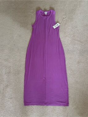 On 34th Ribbed Sleeveless Midi Dress Purple Size S NWT